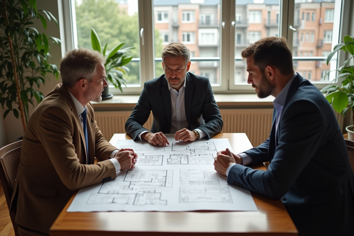 Trois adultes discutant autour d