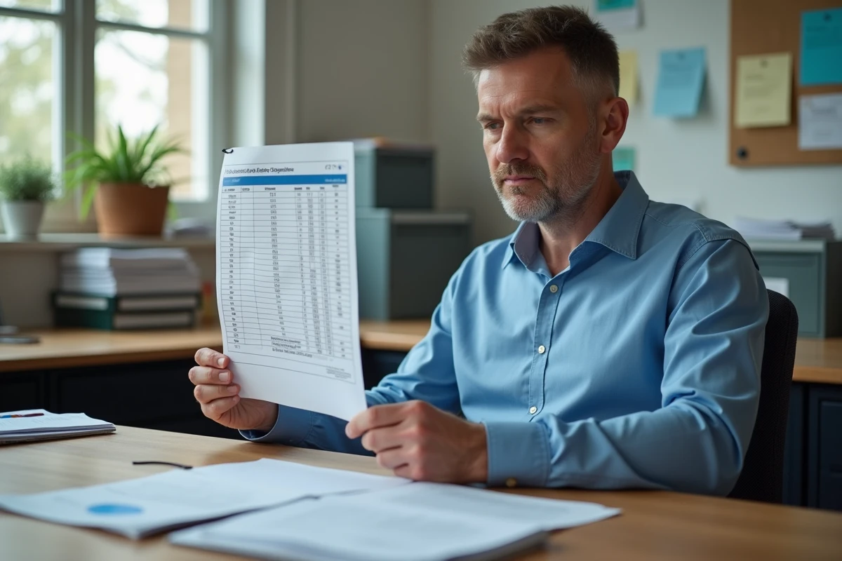 Technicien municipal homme en uniforme regardant une echelle de salaire