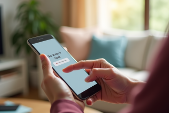 Personne utilisant l appli Vinted sur smartphone pour annuler une vente