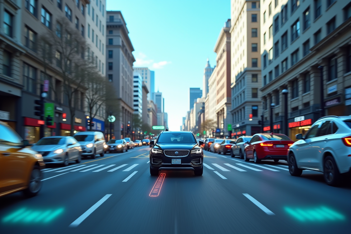Voiture autonome en ville avec surveillance des adas